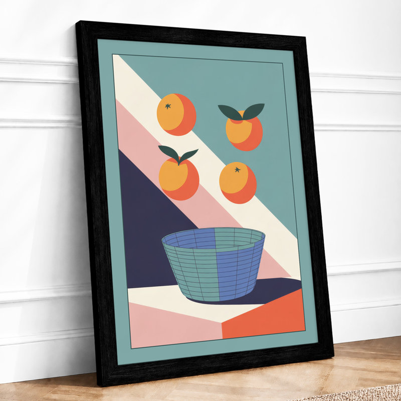 Citrus Still Life Modern - Framed Print, Black, A4 - 29.7 x 21.0 cm