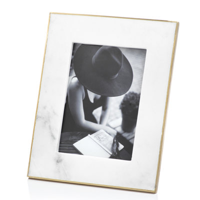 Gibbs White Marble Matte Picture Frame with Mat