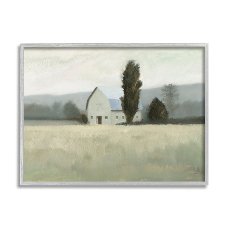 «Farmside Landscape» par James Wiens - impression sur toile, H 24 po x l 30 po, Estampe numérique Farmhouse