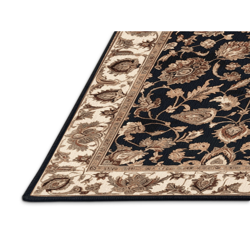 Machine Washable Persian Brown Area Rug, Square 5'