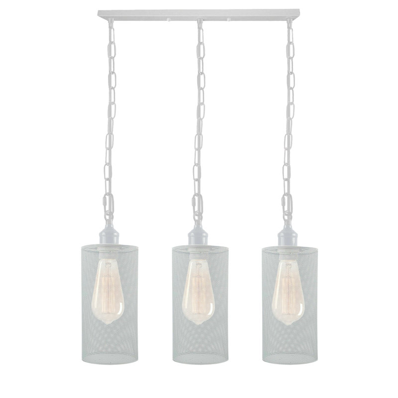 Vivek 3 - Light Kitchen Island Pendant, White, White, Yes