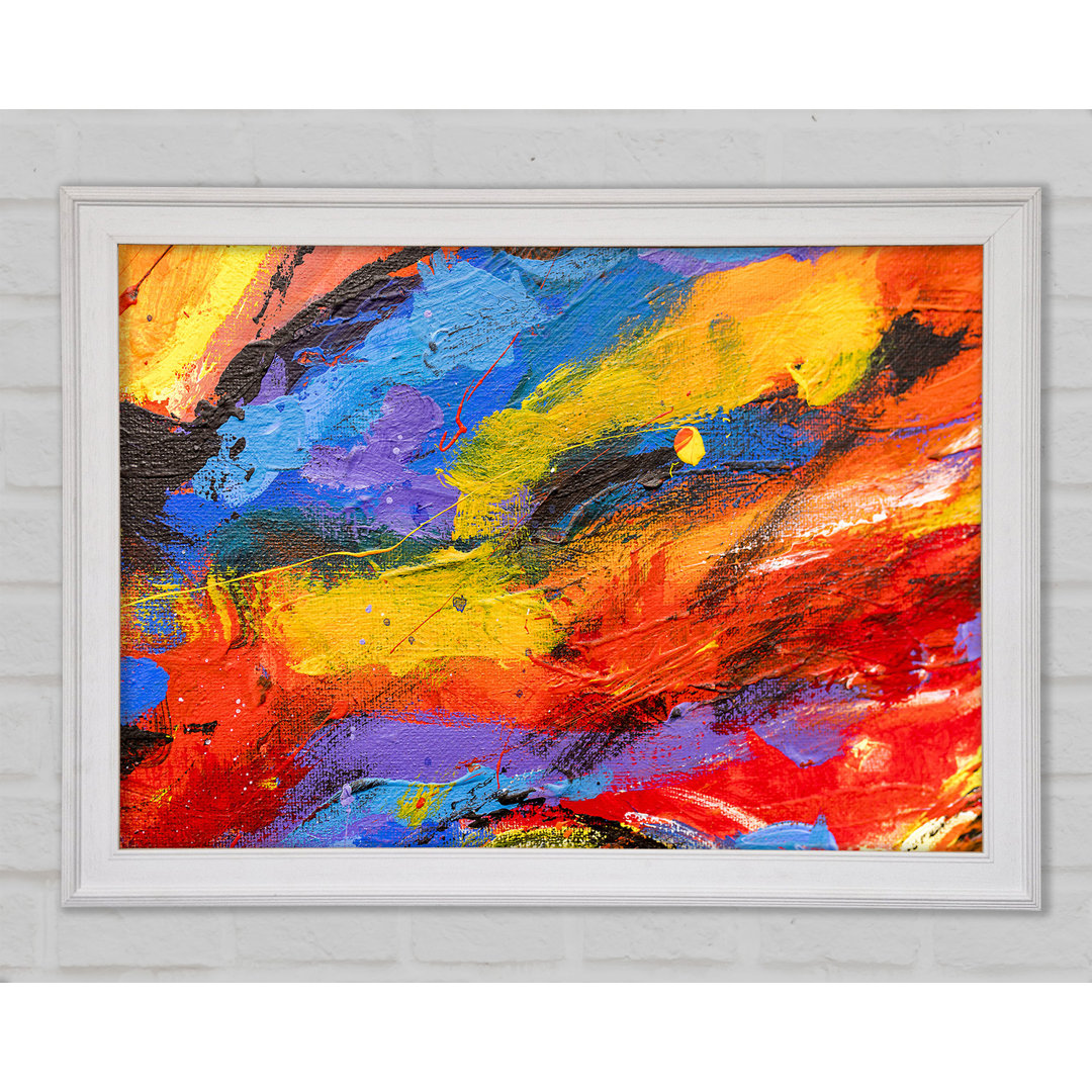 Gerahmtes Wandbild Oil Painting Colour Splash