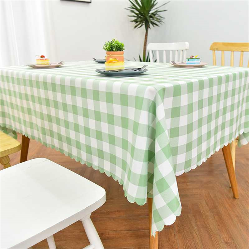 Checkered Polyester Tablecloth, Waterproof & Wrinkle-Free Rectangle Table Cover, 72" L x 60" W