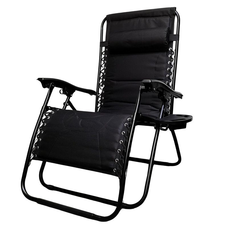 Samuel Alexander Metal Outdoor Lounge Chair, Black