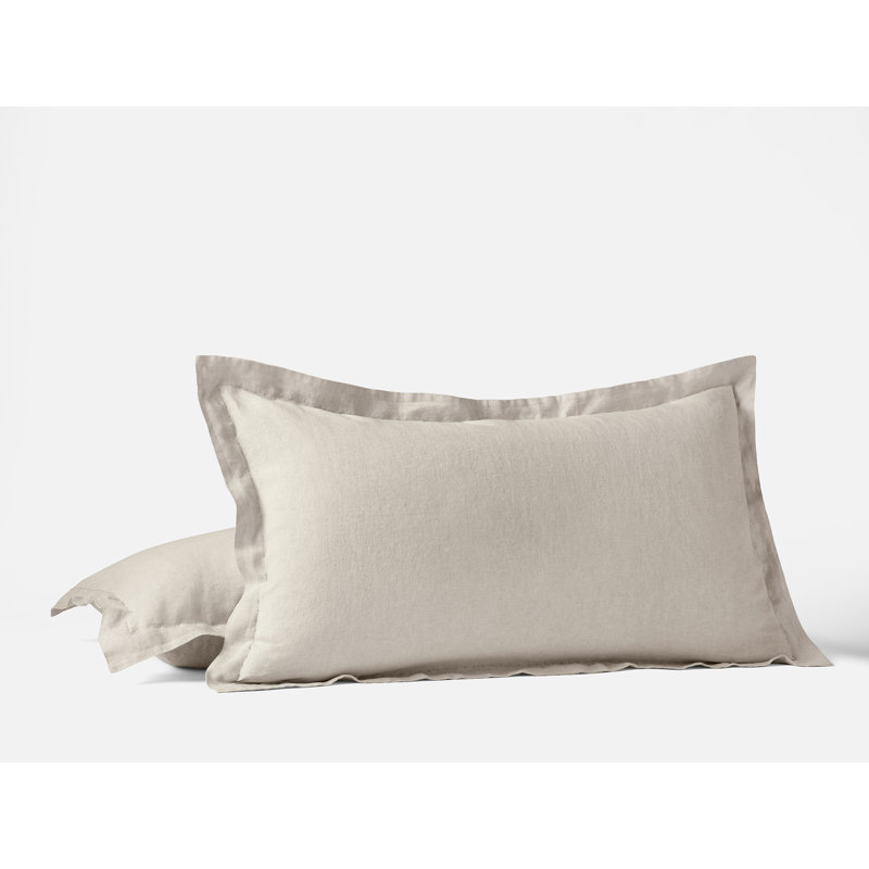 Taie décorative en lin Coyuchi, Très grand lit, Chambray naturel