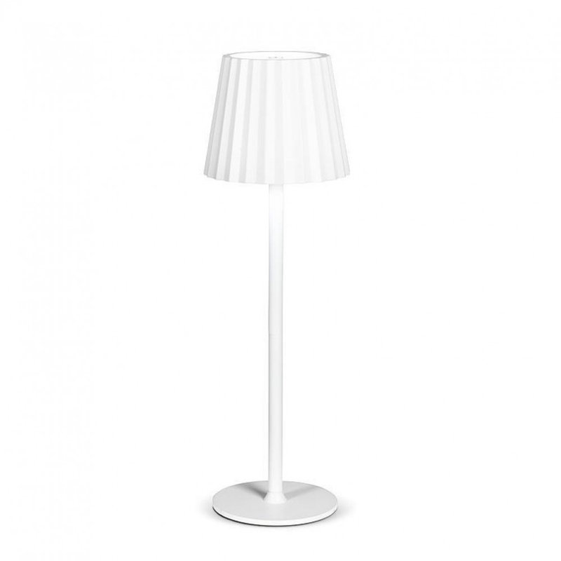 Lampe de table à abat-jour cannelée, Blanc
