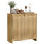 Armoire à linge double inclinable avec 2 paniers à linge cachés, armoire de rangement pour la salle de bain, la cuisine et le salon, naturel