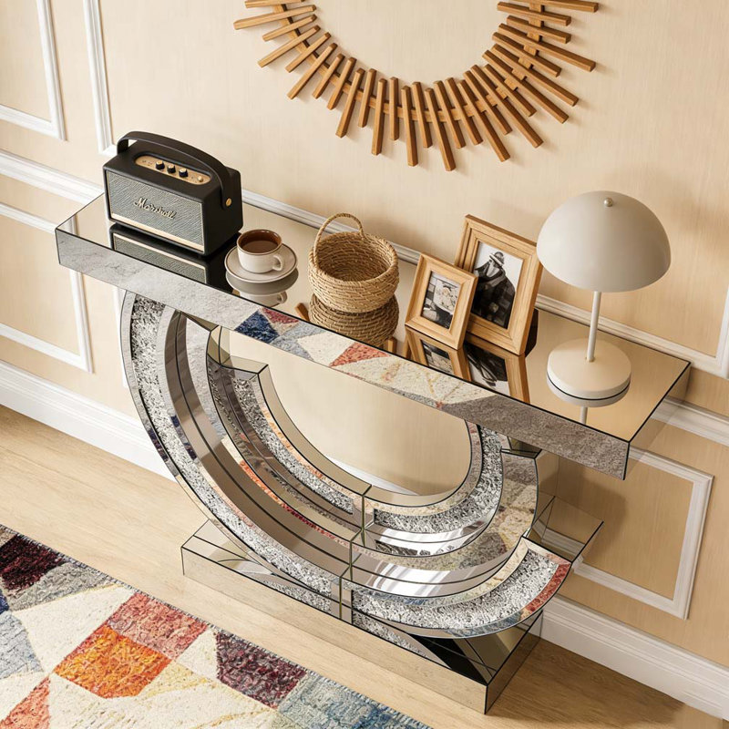 Console à miroir avec hall d'entrée, Argent argent
