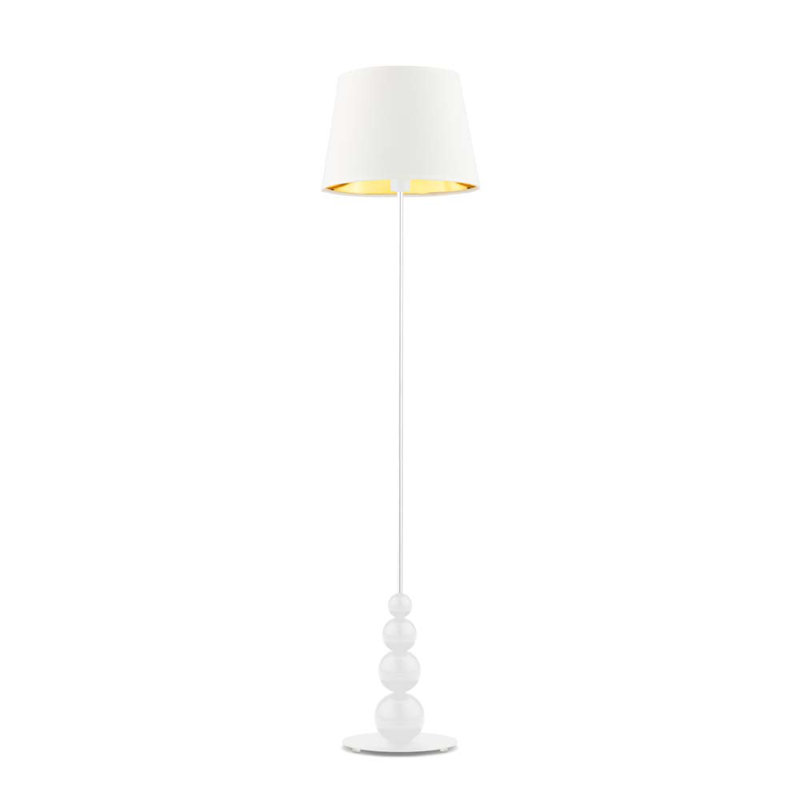 Caines 174cm Traditional Floor Lamp, White, White