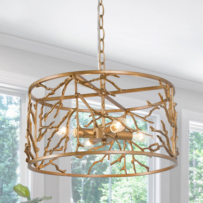 Lustre géométrique unique et audacieux pour salle à manger à 4 lumières de l 15,5 po Parmer