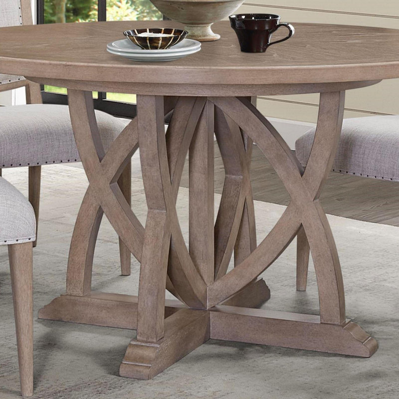 Table de salle à manger ronde extensible avec 4 chaises à échelle, une porte en verre et une vitrine