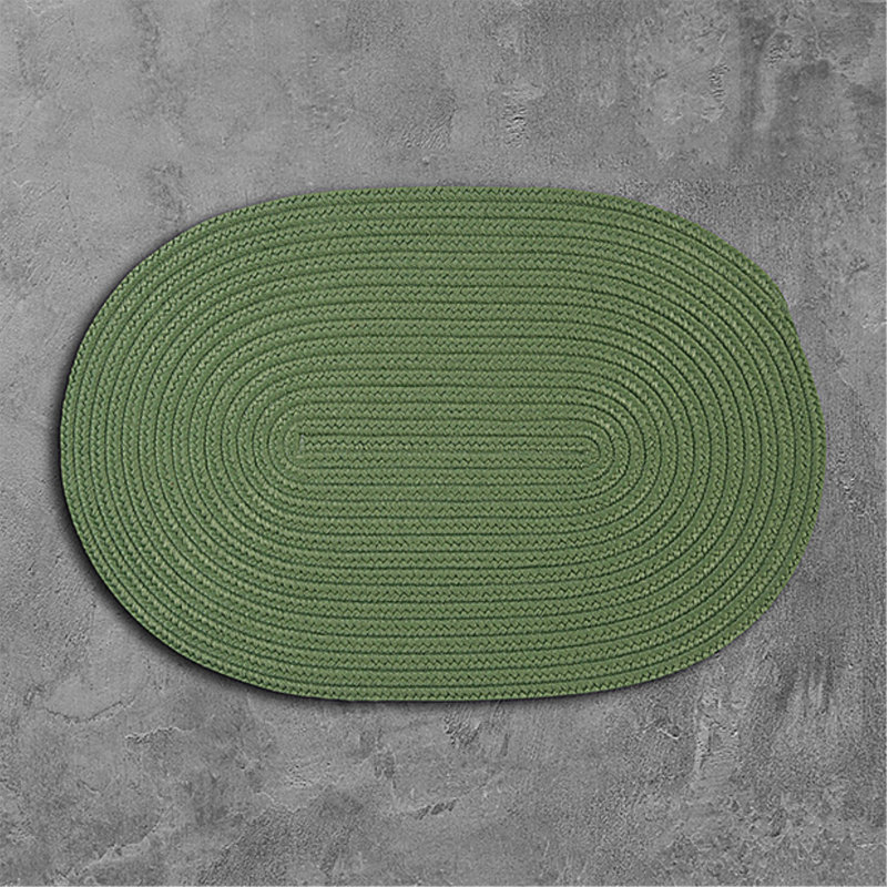 Tapis intérieur / extérieur Audryanna, Vert mousse, Ovale 7 pi x 9 pi