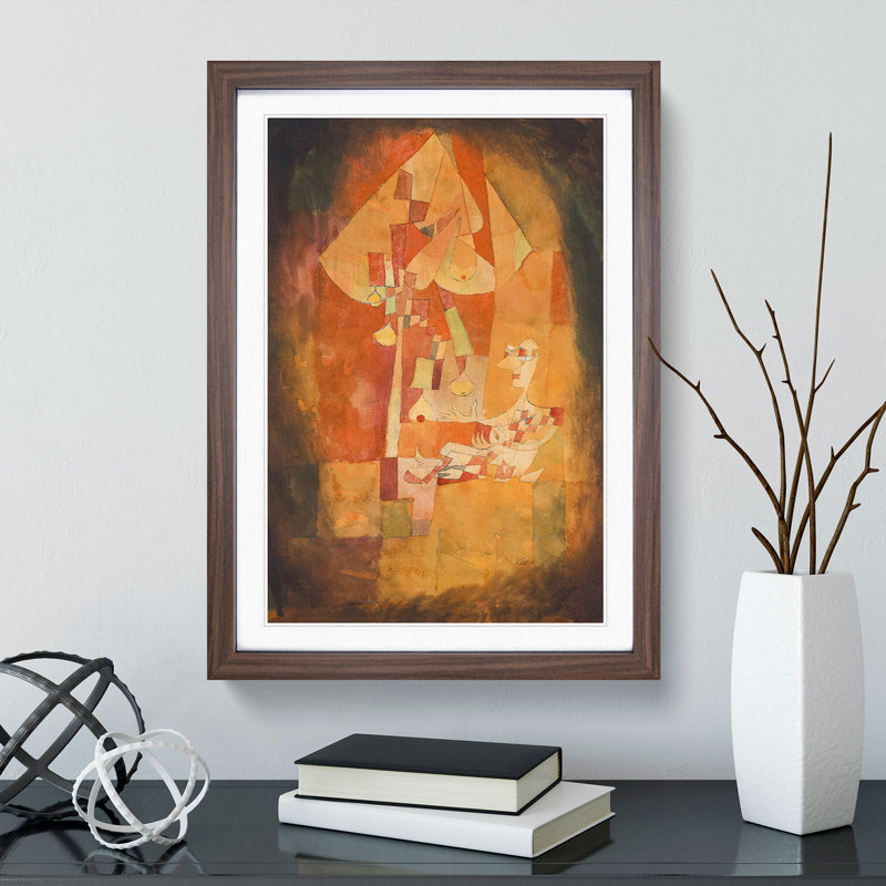 The Man Under the Pear Tree by Paul Klee - Picture Frame Painting, Walnut Framed, 65cm H x 48cm W x 2cm D