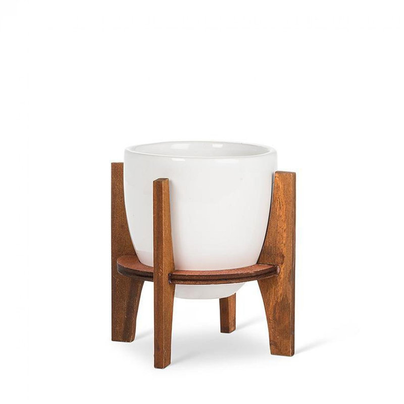 Pot avec pot en bois