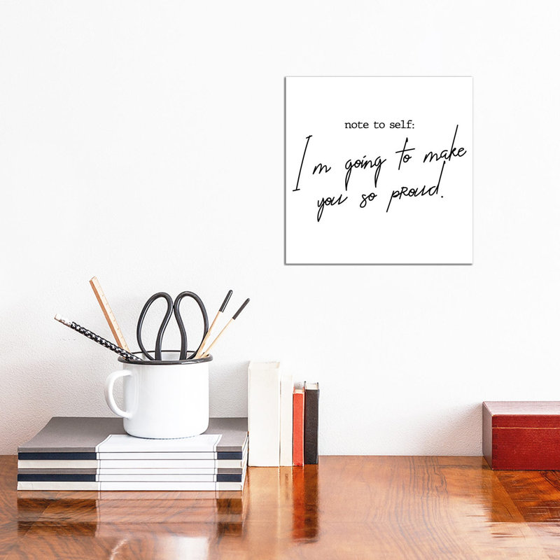 Note pour l’impression d’art textuel, Toile tendue, Pas de tapis, H 12 po x l 12 po x P 0,75 po