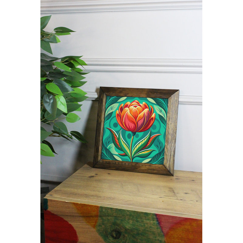 Élégante peinture encadrée décorative, art 100% pierre, 6,1 x 6,1 pouces | Cadre en bois de qualité supérieure, épaisseur: 0,8 po | Imprimé UV pour des couleurs éclatantes | Parfait pour la décoration intérieure, le salon et le bureau