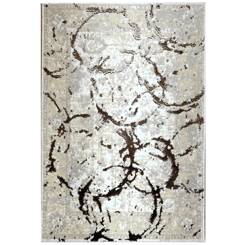 Tapis à motif abstrait de luxe avec cercles Penina