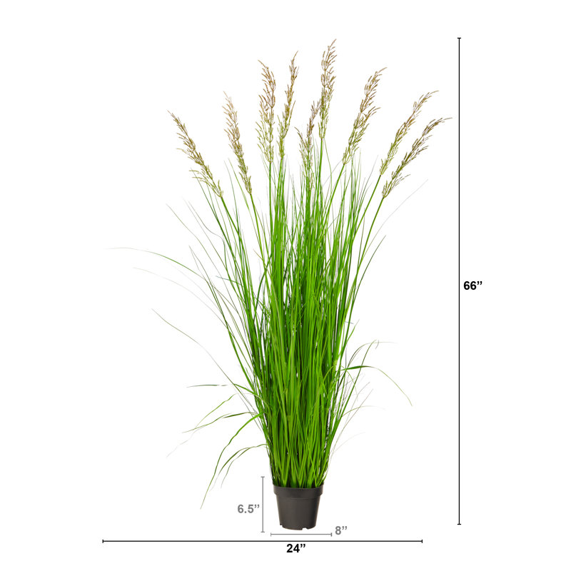 Gazon artificiel en pot, H 66 po x l 24 po x P 24 po, Vert