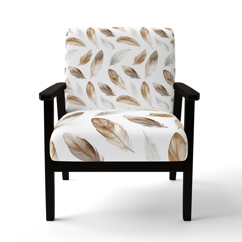 Chaise d'appoint floral Floral, Accoudoirs carrés noirs