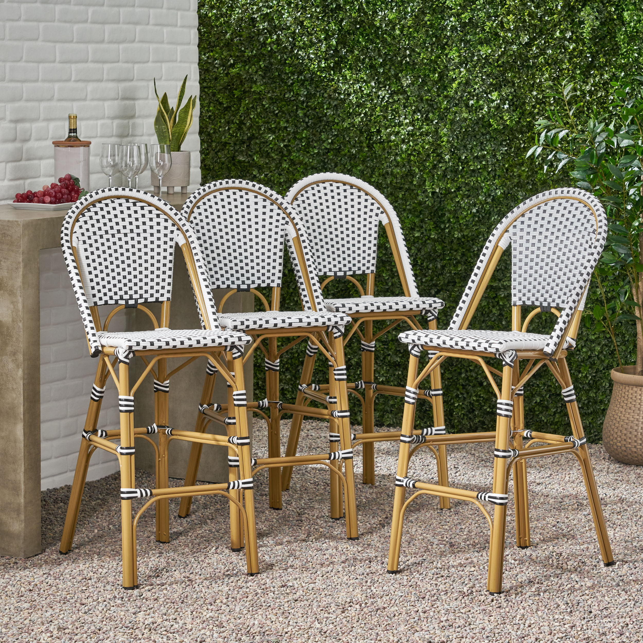 Folding wicker bar online stools