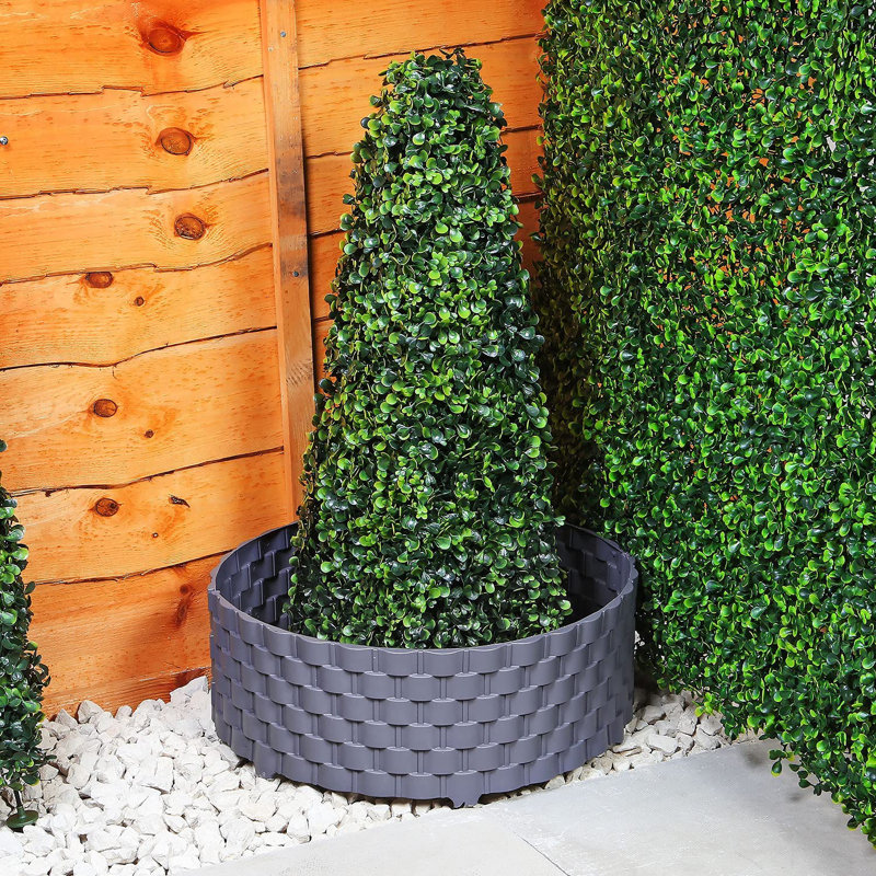 Gravett 114.3cm H x 88.9cm W Composite Lawn Edging, Grey