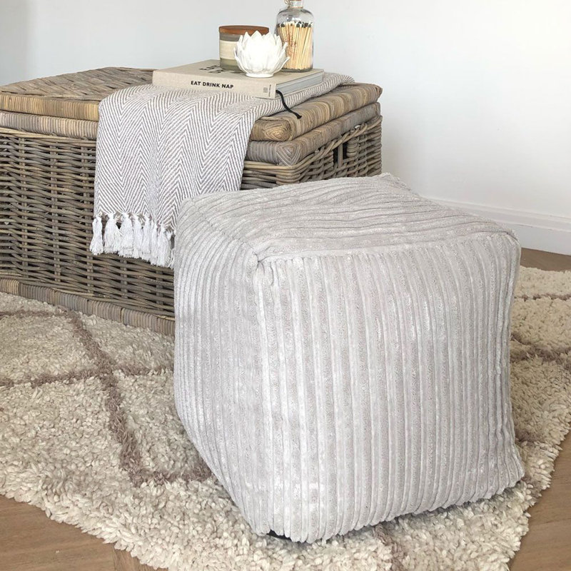rucomfy Beanbags Corduroy Cube Footstool Bean Bag. Home Decor Accessories for Living Room, Lounge and Bedroom. Modern Furniture Square Pouffe. Machine Washable. 38 x 38 x 38cm