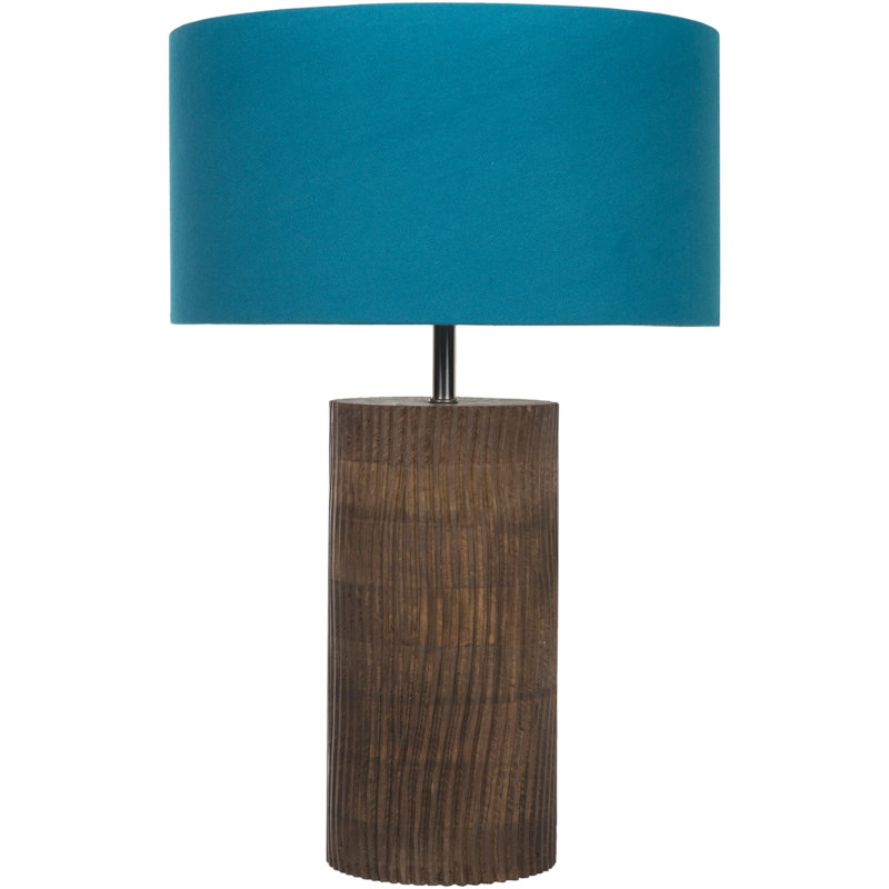 Lampe de table brune 20 po Mercuri, Bleu-blanc