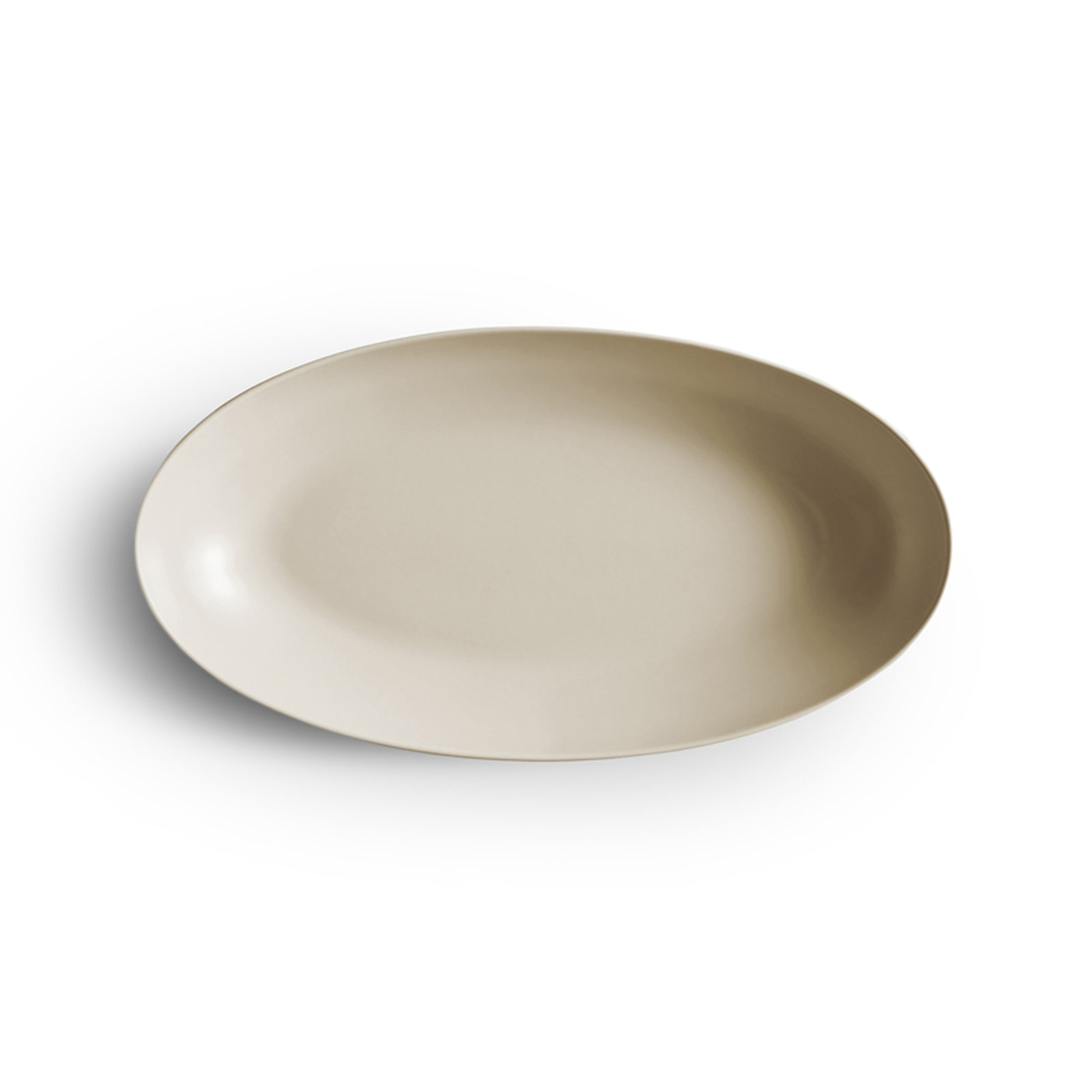 Ceramic Low Oval Serving Bowl, Tan