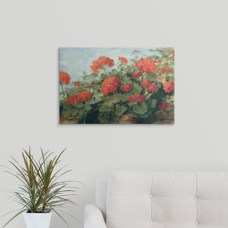 «Geranium Wave» - reproduction, H 16 po x l 24 po x P 1,5 po, Toile