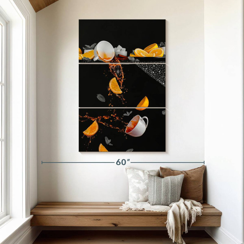 Yarlin Lemon Tea Splashes, 50" H x 32" W