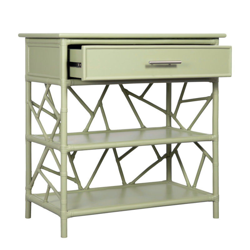 End Table with Storage, Celery Green