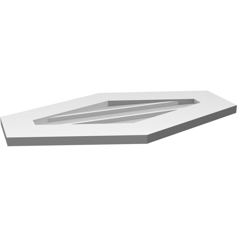 Ventilé vertical à pignon vertical 4/12 po, H 16 po x l 28 po x P 1 po