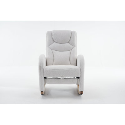 Teddy Fabric Nursery Rocking Chair With Adjustable Footrest by Isabelle & Max