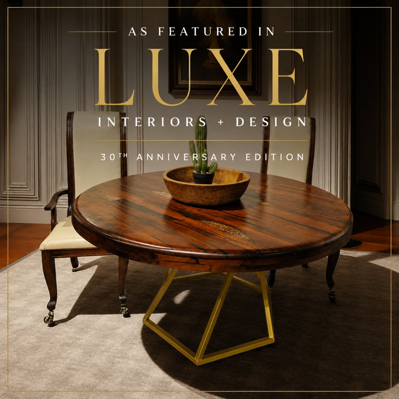 72" Round Oxidized Copper Dining Table | Hand-Forged Wrought Iron Base |