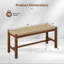 Banc en bois de 40 po de long pour salle à manger intérieure