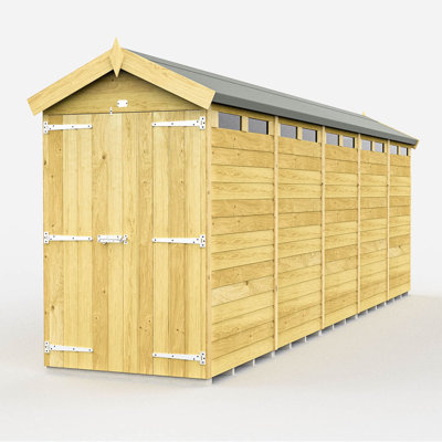 4ft x 20ft Apex Security Shed - Double Door