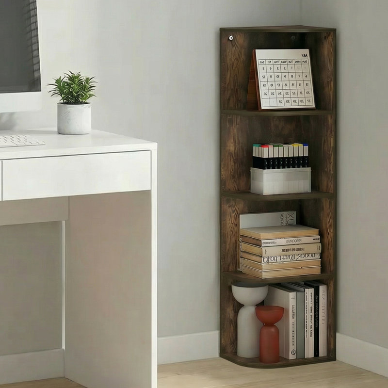 Cresta Standard Bookcase, (4 Shelves) 41.4" H x 12.01" W x 9.3" D, Amber Pine