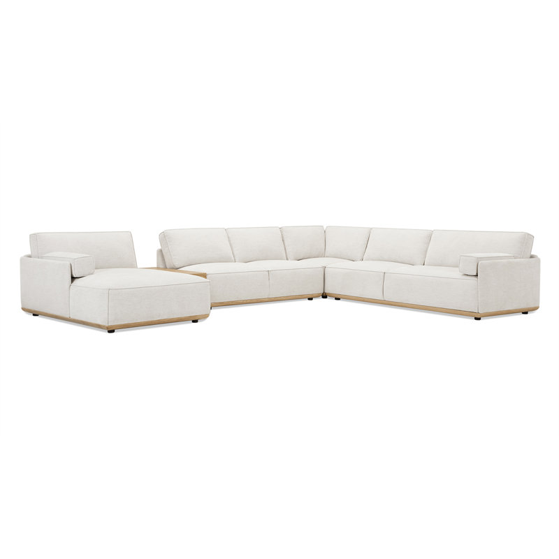 Méridienne modulaire en U avec console de rangement 164 po Destin, Accoudoir à gauche (vu de face)