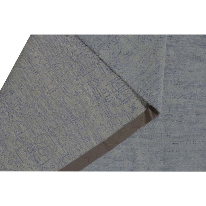 Tapis gris / bleu / beige en laine tissé à la main 12 pi x 14 pi 9 po