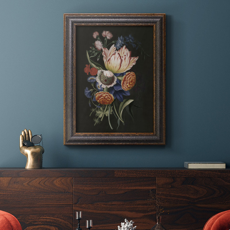 «Dramatic Bouquet II», toile encadrée de qualité supérieure - prête à être accrochée, H 27 po x l 18 po x P 2,5 po
