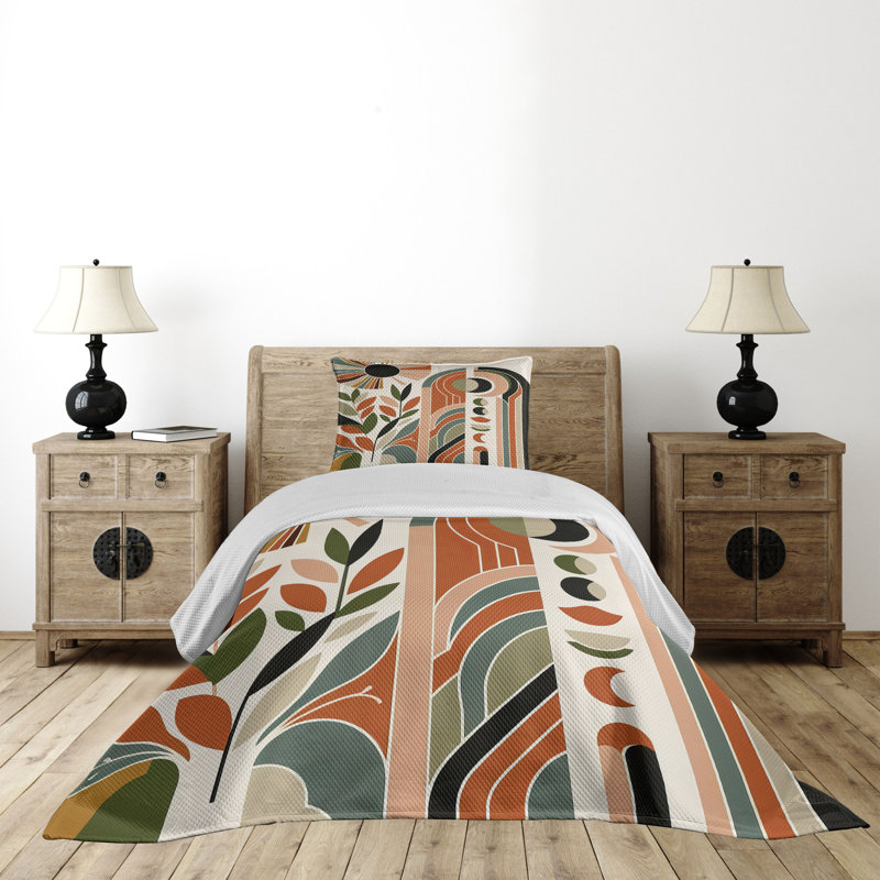 Polyester Floral Coverlet, Twin Coverlet + 1 Standard Shams