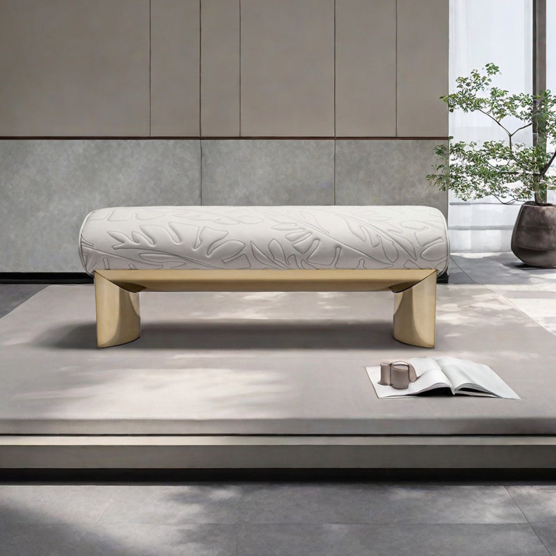 Banc rembourré en cuir de microfibre Light Luxury Home