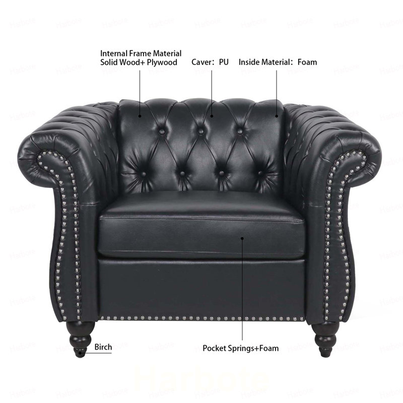 Sofa 1 place pour salon, Noir