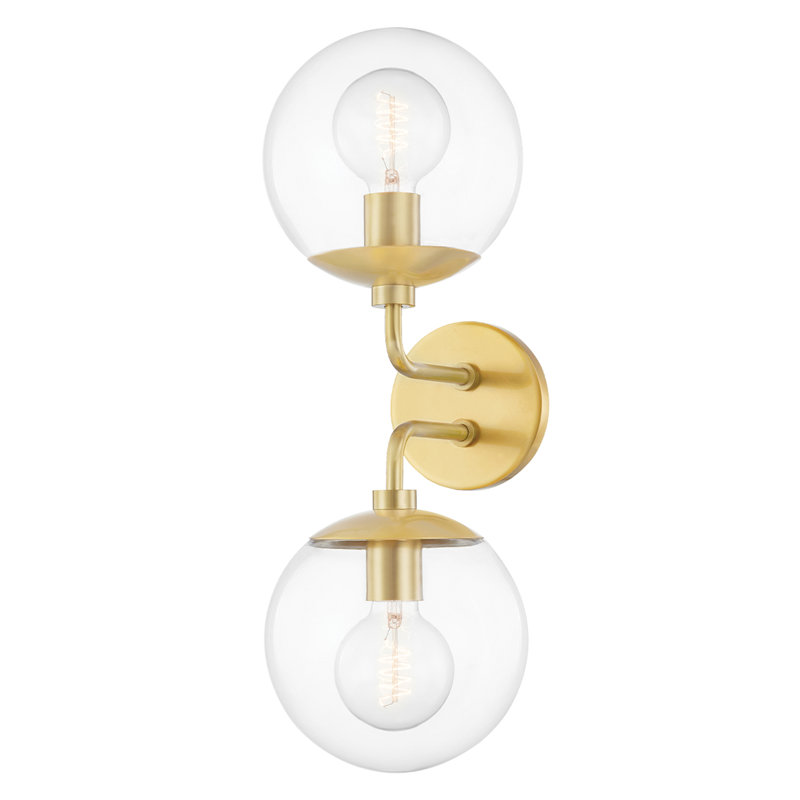 Meadow 2 Light Wall Sconce, Polished Nickel