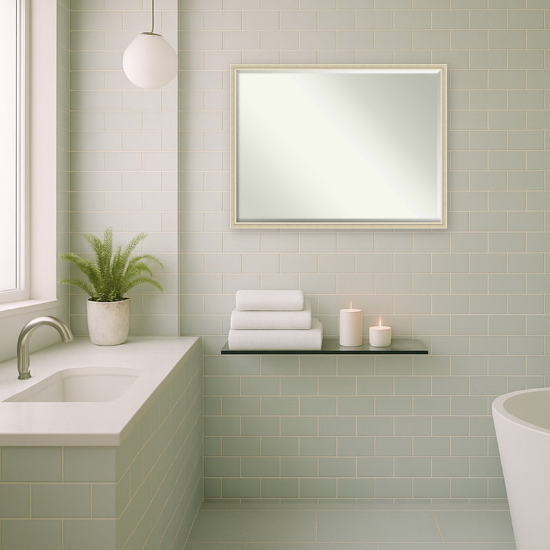 Miroir mural de salle de bain Phoebe, Argent Edith