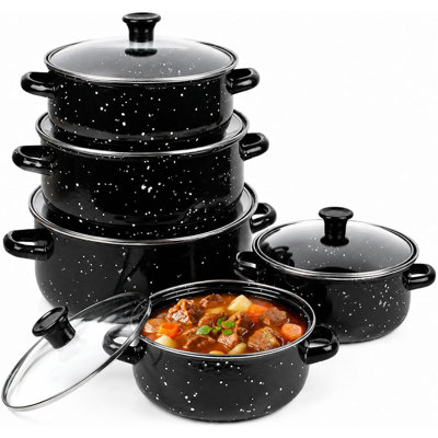 Cookware Sets 5 - Piece Non-Stick Enamelware Cookware Set