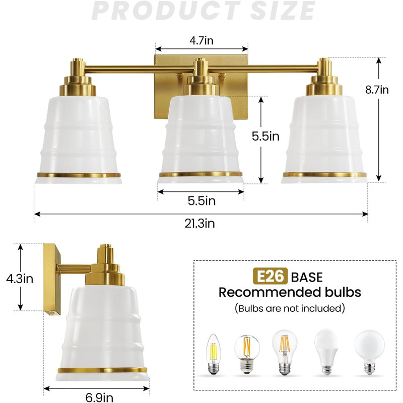 Luminaire de salle de bain Modern Modern, Doré