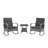 Baecher Wicker / Rattan 2 - Person Outdoor Seating Group with Rocking Chairs and Glass-Top Side Table-423880891