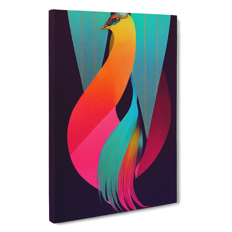 Abstract Bird No.5 - Wall Art, 50cm H x 35cm W x 3cm D, Wrapped Canvas