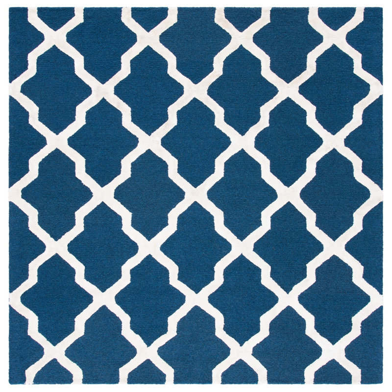 Cannen Cambridge Hand Tufted Wool, Viscose Geometric Rug, Square 6'